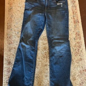 American Eagle Outfitters Dark Blue Flare Jeans, stretch, kick boot